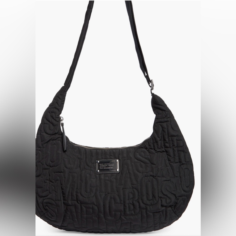Marc Jacobs Black Quilted Logo Hobo Bag